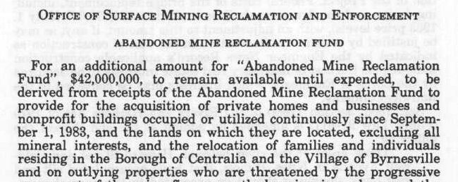 The law itself, page 1294 of the 1983 Statutes at Large. The document buys homes, businesses and land, "excluding all mineral interests."
