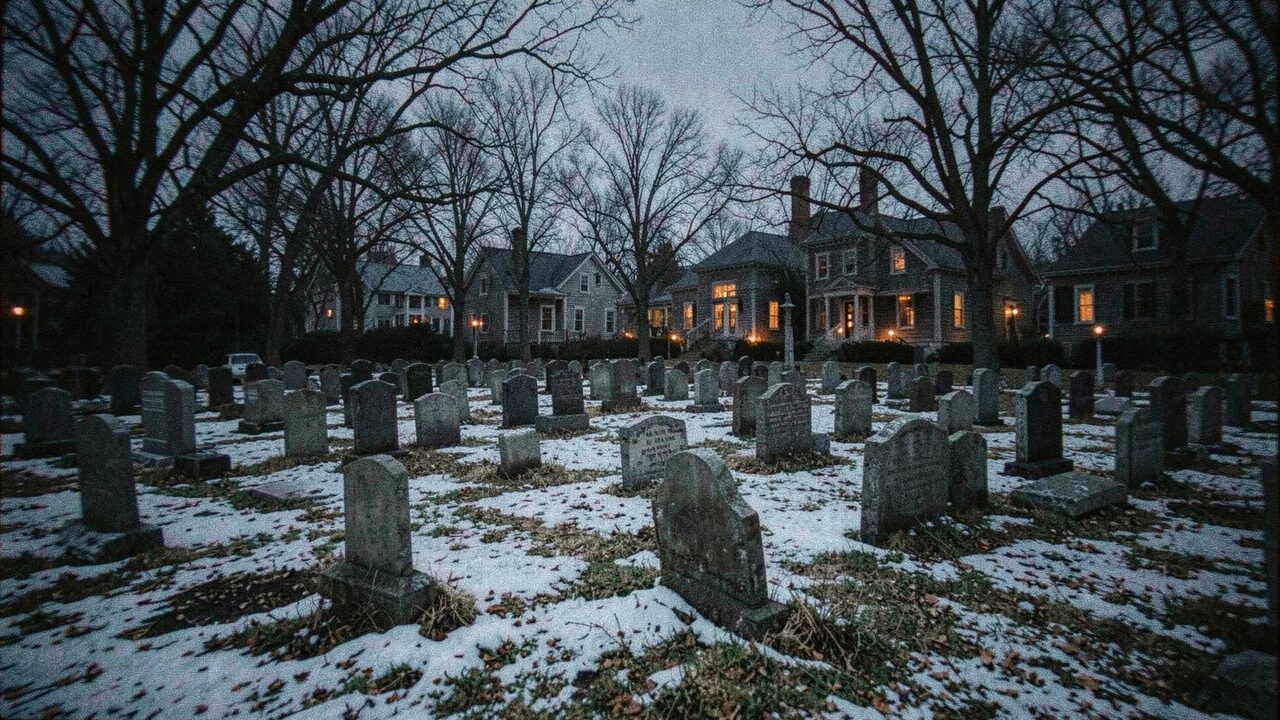 A churchyard at night. The wasting moved household by household, and so did the burials.