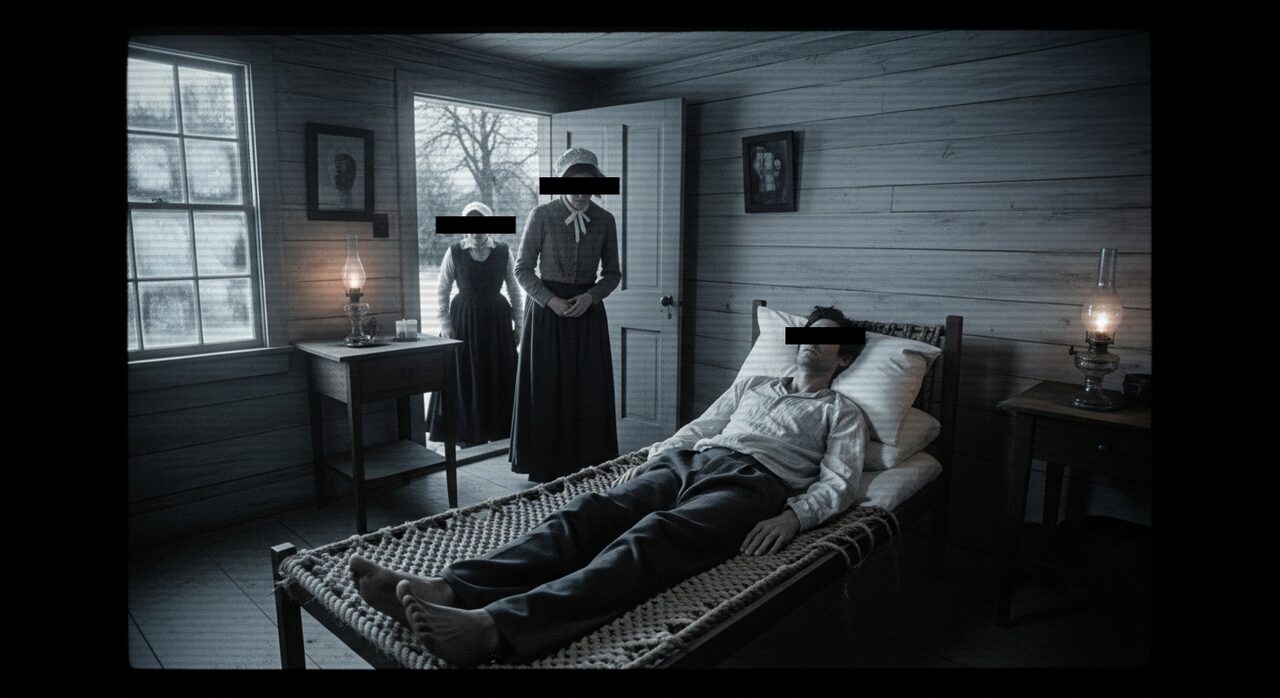 A doctor at a bedside. He didn't believe in vampires. The community didn't need him to.