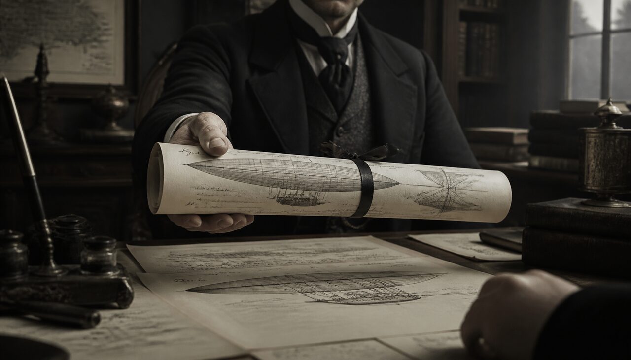 Collins had drawings, dimensions, and a passenger capacity. What he did not have was the machine.
