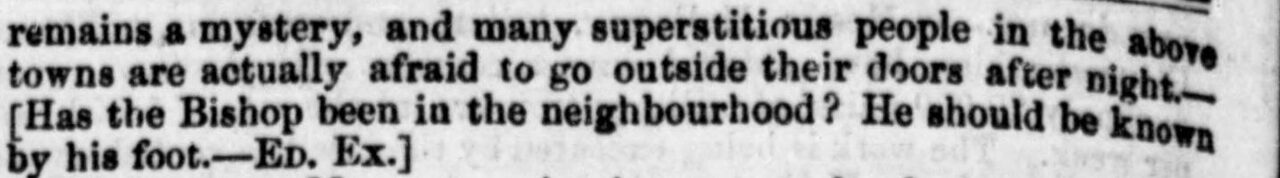 The newspaper footnote the editor could not resist, February 17, 1855.