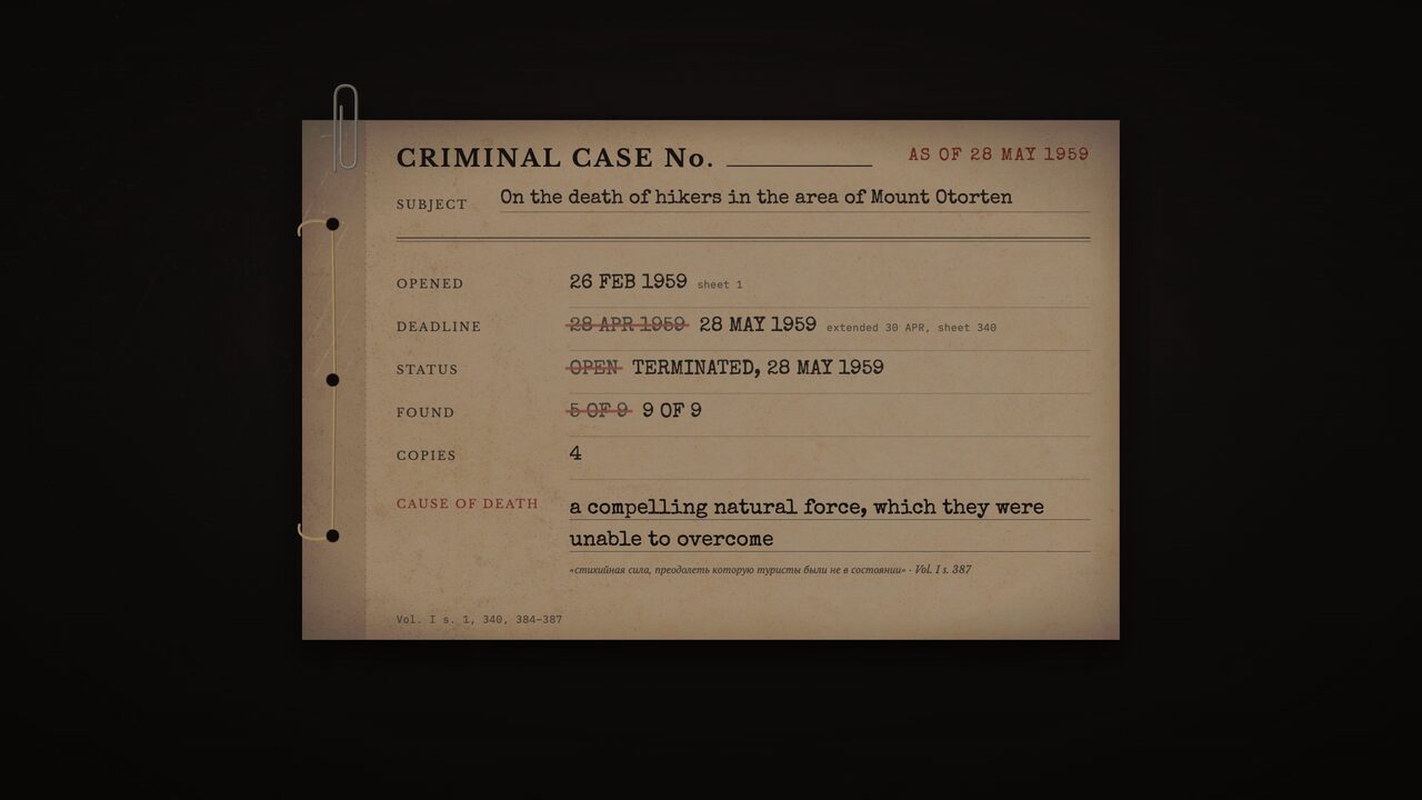 The jacket of the case. Deadline extended to May 28, found revised from five of nine to nine of nine, and one line for cause of death.
