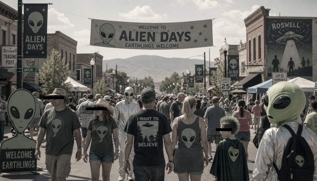 The annual festival, a self-sustaining economy grown from a retracted press release.
