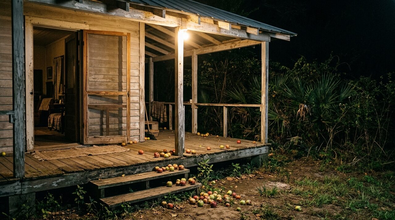 A back porch in rural Florida, and a bowl of apples that keeps going down.