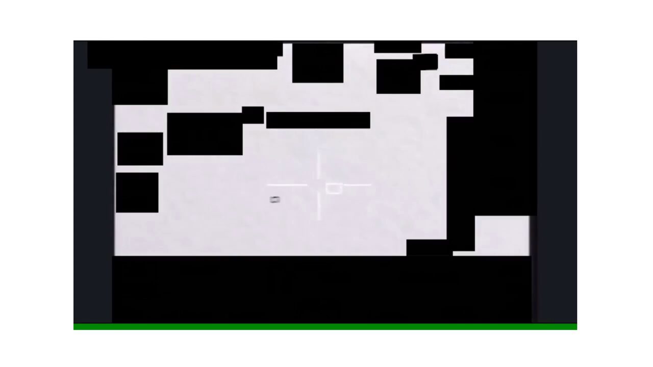 A frame from the Lake Huron video — forty-six seconds long, and largely redacted. At twenty seconds, the object fragments.